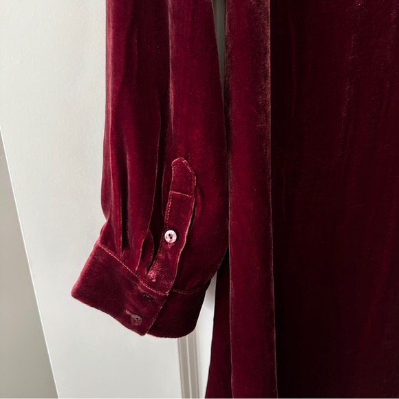 Eileen Fisher Red Velvet Tunic Blouse - Size - Large - Picture 3 of 8